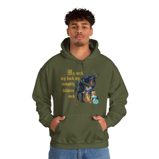 vintage krampus hoodie horror design retro hooded sweatshirt for christmas celebrations unique creepy style for holiday wear