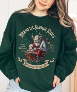 vintage krampus sweatshirt retro horror design for unique christmas style fun holiday apparel 0yrta