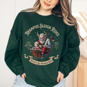 vintage krampus sweatshirt retro horror design for unique christmas style fun holiday apparel 0yrta