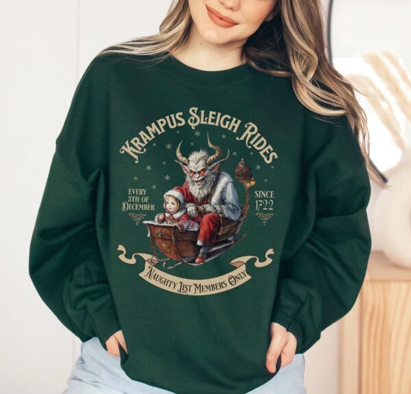 vintage krampus sweatshirt retro horror design for unique christmas style fun holiday apparel 0yrta