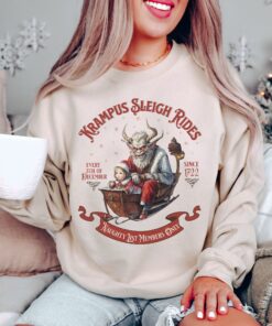 vintage krampus sweatshirt retro horror design for unique christmas style fun holiday apparel alj0v