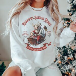 vintage krampus sweatshirt retro horror design for unique christmas style fun holiday apparel ehv2x scaled