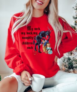 vintage krampus sweatshirt retro horror design unique christmas sweater for fans of creepy holiday apparel and vintage t shirts vihfr