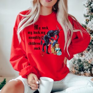 vintage krampus sweatshirt retro horror design unique christmas sweater for fans of creepy holiday apparel and vintage t shirts vihfr