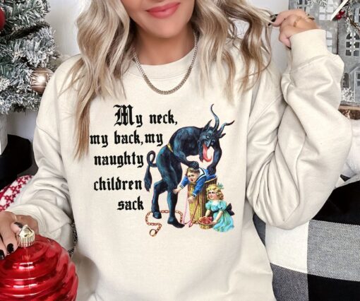 vintage krampus sweatshirt retro horror design unique christmas sweater for fans of creepy holiday apparel and vintage t shirts zsqqv