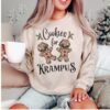 vintage krampus sweatshirt with creepy gingerbread man design for halloween and christmas celebrations unique goth style apparel lymqc