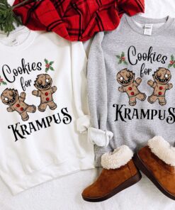 vintage krampus sweatshirt with creepy gingerbread man design for halloween and christmas celebrations unique goth style apparel n7nuq