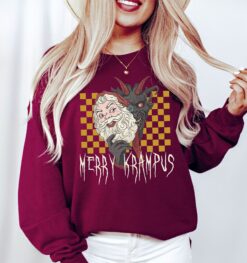vintage krampus sweatshirt with retro design for horror christmas enthusiasts unique merry krampus sweater for holiday celebrations 7rd2b