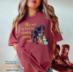 vintage krampus t shirt comfort colors retro design horror creepy christmas tee i1v3m