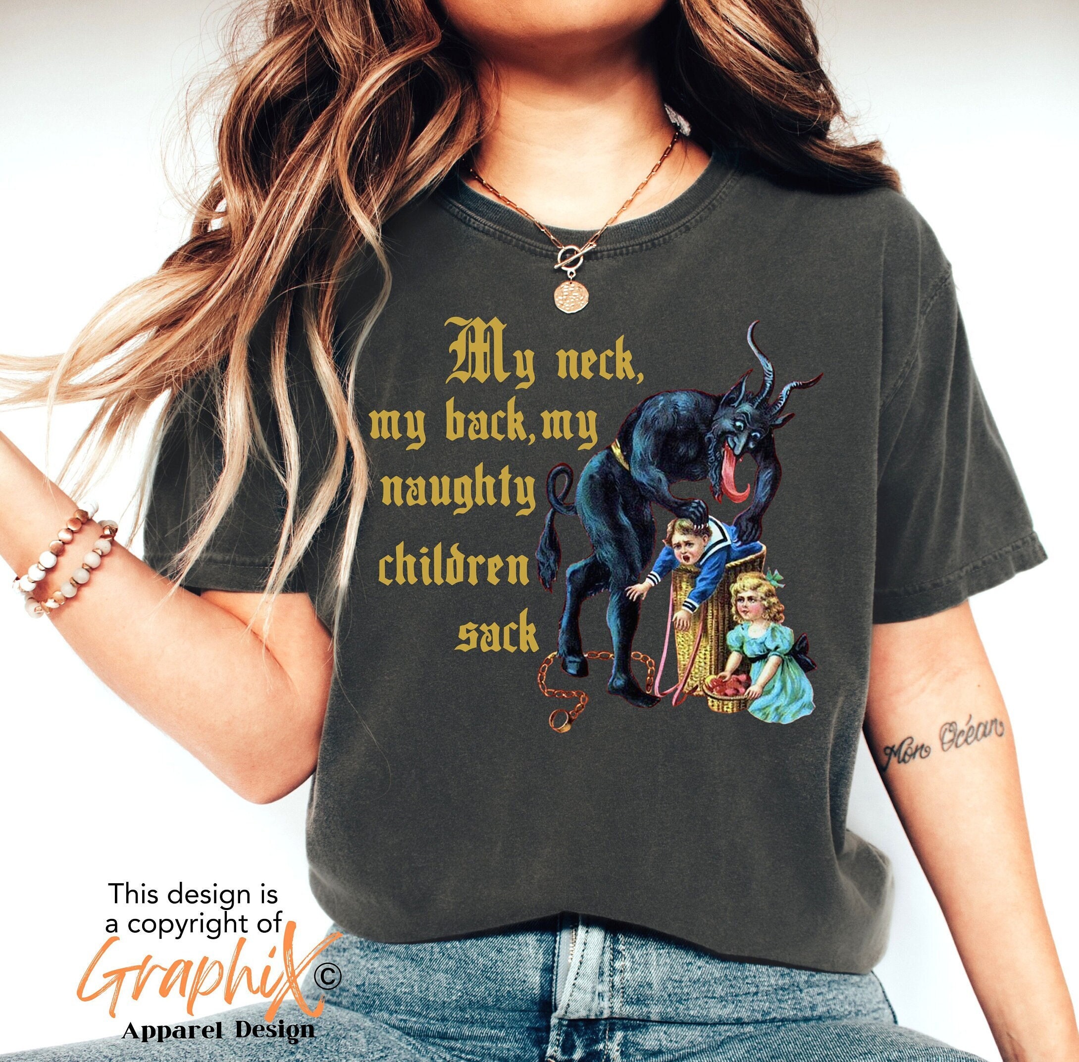 vintage krampus t shirt comfort colors retro design horror creepy christmas tee r2jur