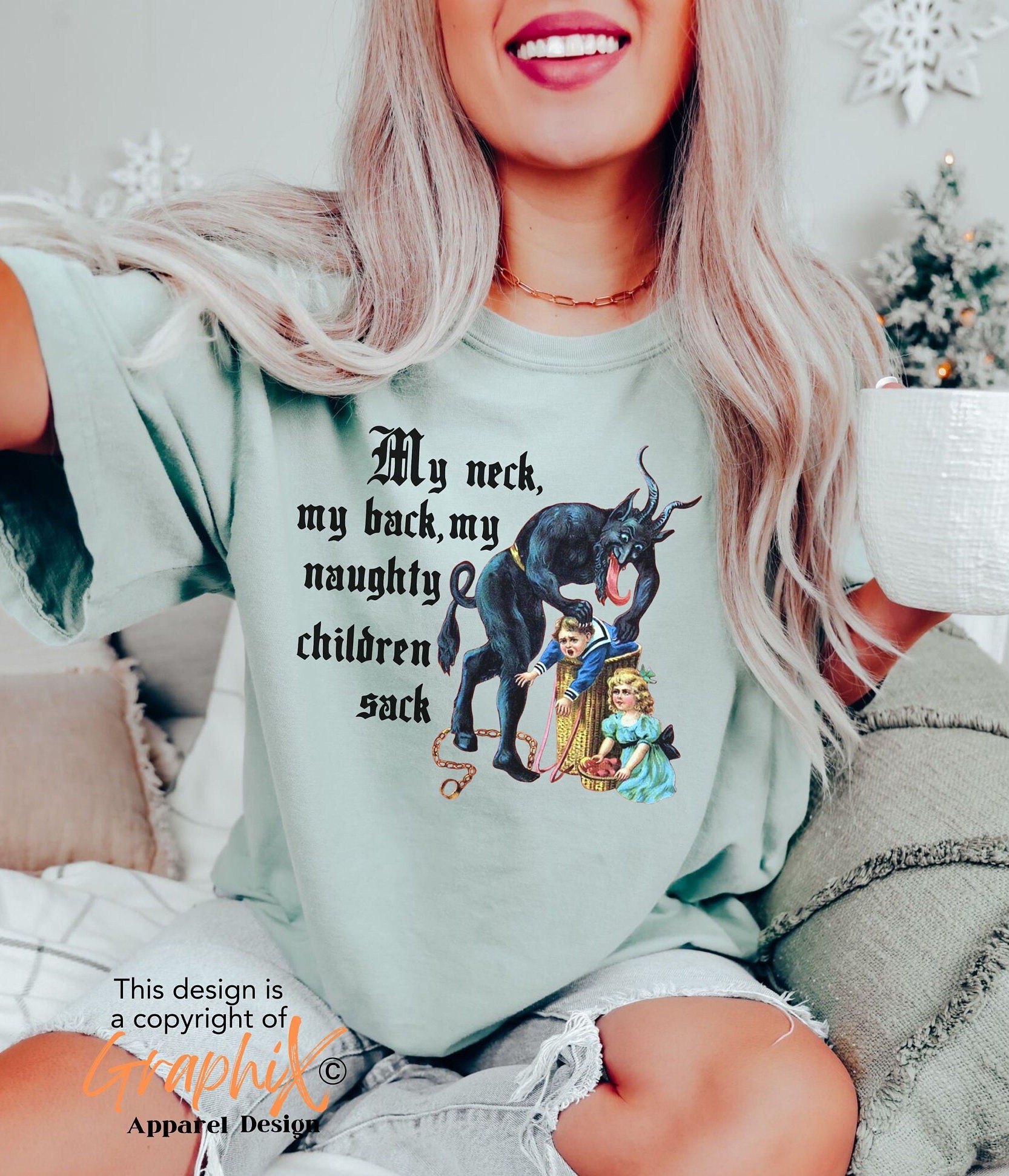 vintage krampus t shirt comfort colors retro design horror creepy christmas tee ttwhy