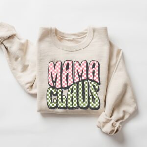 vintage mama claus sweatshirt for moms retro christmas crewneck with fun design comfortable holiday apparel zbykj