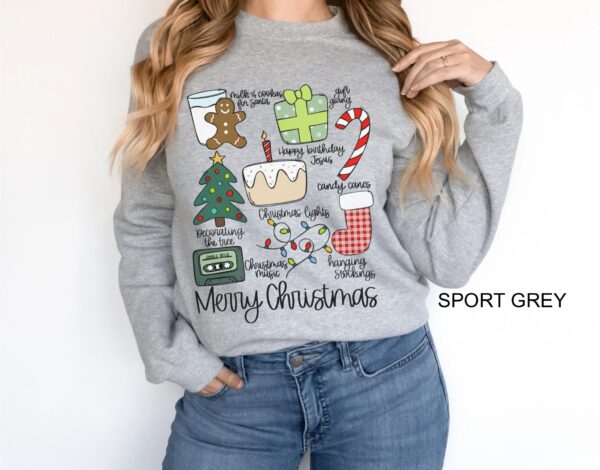 vintage merry christmas sweatshirt retro holiday shirt for family matching outfits oversized design with religious theme nbck0