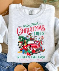 vintage mickey christmas sweatshirt for women featuring farm fresh trees design ideal for disney family vacations and holiday gatherings mnfou scaled