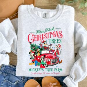 vintage mickey christmas sweatshirt for women featuring farm fresh trees design ideal for disney family vacations and holiday gatherings mnfou scaled