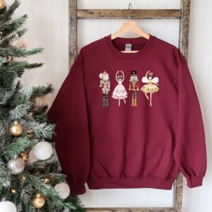 vintage nutcracker sweatshirt for christmas featuring ballet design ideal for holiday celebrations and ballerina enthusiasts qceji