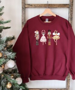 vintage nutcracker sweatshirt for christmas featuring ballet design ideal for holiday celebrations and ballerina enthusiasts qceji scaled