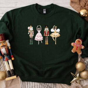 vintage nutcracker sweatshirt for christmas featuring ballet design ideal for holiday celebrations and ballerina enthusiasts tzdzm