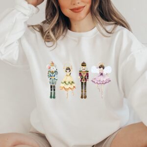 vintage nutcracker sweatshirt for women merry and bright holiday design winter ballet themed apparel axbys