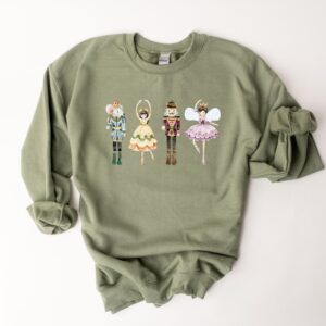 vintage nutcracker sweatshirt for women merry and bright holiday design winter ballet themed apparel byker