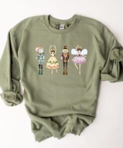 vintage nutcracker sweatshirt for women merry and bright holiday design winter ballet themed apparel byker scaled