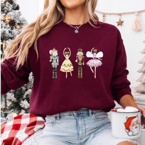 vintage nutcracker sweatshirt for women merry and bright holiday design winter ballet themed apparel i4g58 scaled