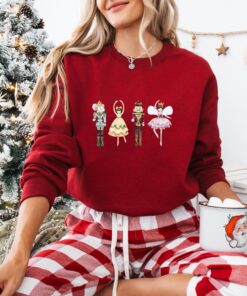 vintage nutcracker sweatshirt for women merry and bright holiday design winter ballet themed apparel y4wvi scaled