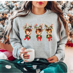 vintage rudolph christmas sweatshirt with reindeer design for holiday parties and festive celebrations m5asd