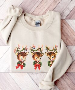 vintage rudolph christmas sweatshirt with reindeer design for holiday parties and festive celebrations mscym