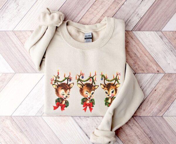 vintage rudolph christmas sweatshirt with reindeer design for holiday parties and festive celebrations mscym