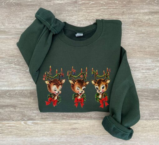 vintage rudolph christmas sweatshirt with reindeer design for holiday parties and festive celebrations qfvky