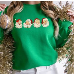 vintage santa christmas sweatshirt for women funny vintage t shirt with santa claus design comfortable holiday apparel symvo