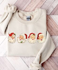 vintage santa christmas sweatshirt for women funny vintage t shirt with santa claus design comfortable holiday apparel w2lxw