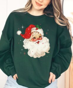 vintage santa christmas sweatshirt retro style design comfortable fit for holiday celebrations ideal for vintage t shirt lovers figkz