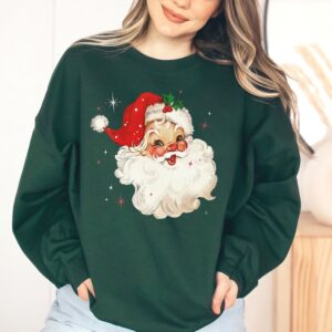 vintage santa christmas sweatshirt retro style design comfortable fit for holiday celebrations ideal for vintage t shirt lovers figkz