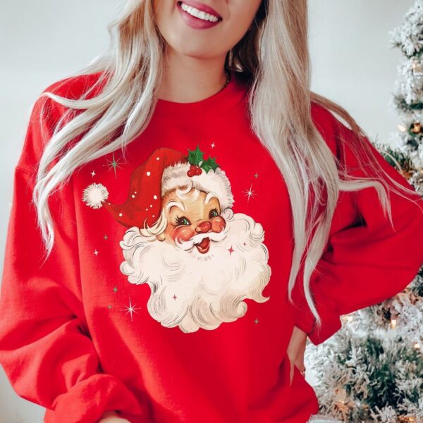 vintage santa christmas sweatshirt retro style design comfortable fit for holiday celebrations ideal for vintage t shirt lovers harrm