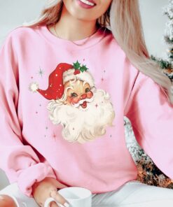 vintage santa christmas sweatshirt retro style design comfortable fit for holiday celebrations ideal for vintage t shirt lovers sl6sp