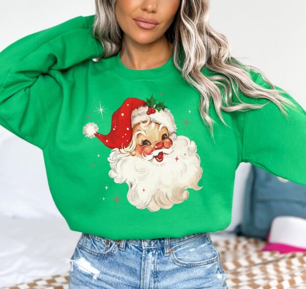 vintage santa christmas sweatshirt retro style design comfortable fit for holiday celebrations ideal for vintage t shirt lovers uffy9