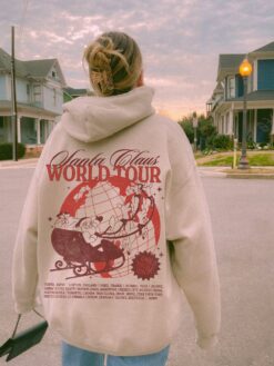 vintage santa claus hoodie unisex 90s aesthetic oversized retro christmas design comfortable matching pajama style for all 5bcx3