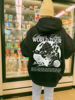 vintage santa claus hoodie unisex 90s aesthetic oversized retro christmas design comfortable matching pajama style for all p8pb1