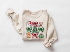 vintage santa claus t shirt for women with coquette bow design merry christmas theme fun holiday apparel for celebrating christmas bo95w scaled