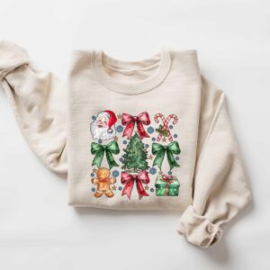 vintage santa claus t shirt for women with coquette bow design merry christmas theme fun holiday apparel for celebrating christmas bo95w scaled