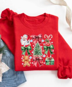 vintage santa claus t shirt for women with coquette bow design merry christmas theme fun holiday apparel for celebrating christmas fwl21