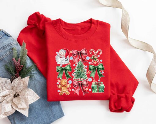 vintage santa claus t shirt for women with coquette bow design merry christmas theme fun holiday apparel for celebrating christmas fwl21