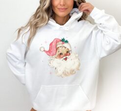 vintage santa hoodie retro style christmas apparel comfortable fit for holiday celebrations fwxk7
