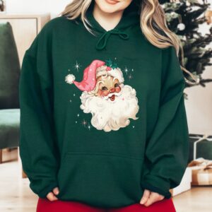 vintage santa hoodie retro style christmas apparel comfortable fit for holiday celebrations gk9oy