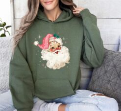 vintage santa hoodie retro style christmas apparel comfortable fit for holiday celebrations juxrl
