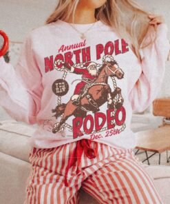 vintage santa rodeo sweatshirt unisex cowboy crewneck western christmas shirt with festive design and comfortable fit kowhh