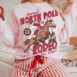 vintage santa rodeo sweatshirt unisex cowboy crewneck western christmas shirt with festive design and comfortable fit kowhh