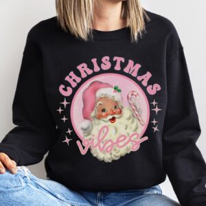 vintage santa sweatshirt for women in pink retro christmas shirt with classic design and trendy style 70tfe